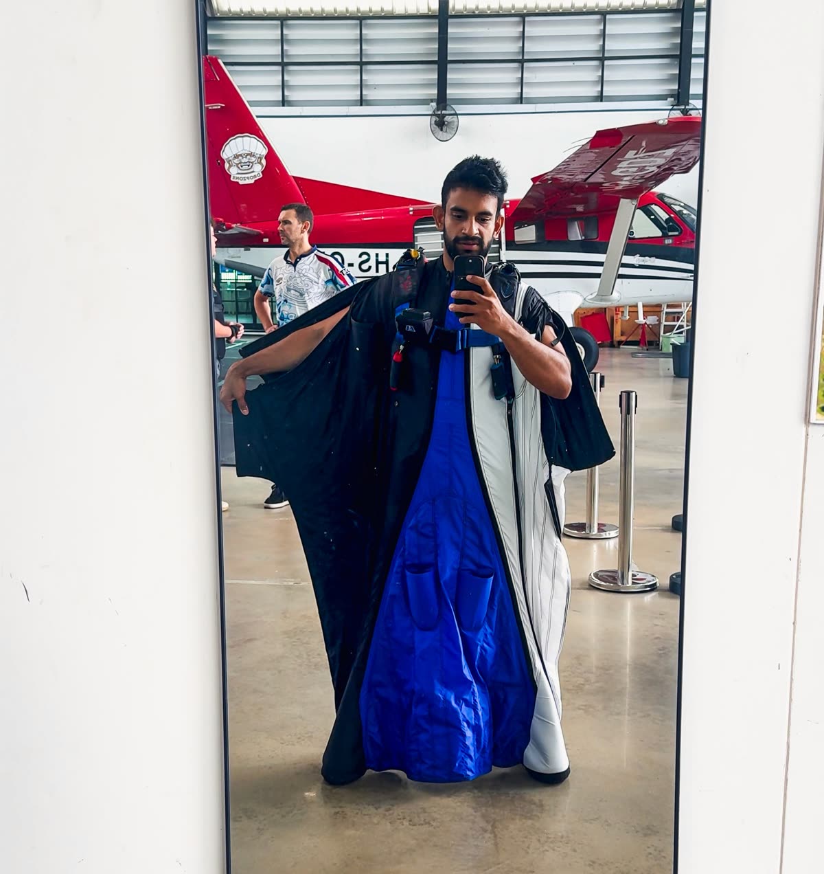 Experienced solo skydiver building jump count